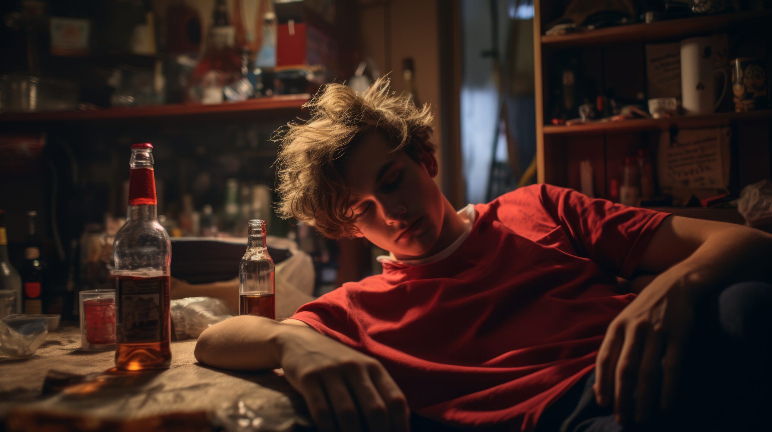 portrait-person-suffering-from-hangover knockedout boy after a party that shows being hanged over